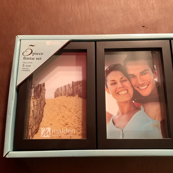 Malden Wall Decor Malden 5 Piece Photo Frame Set Black 5 4x6 Frames